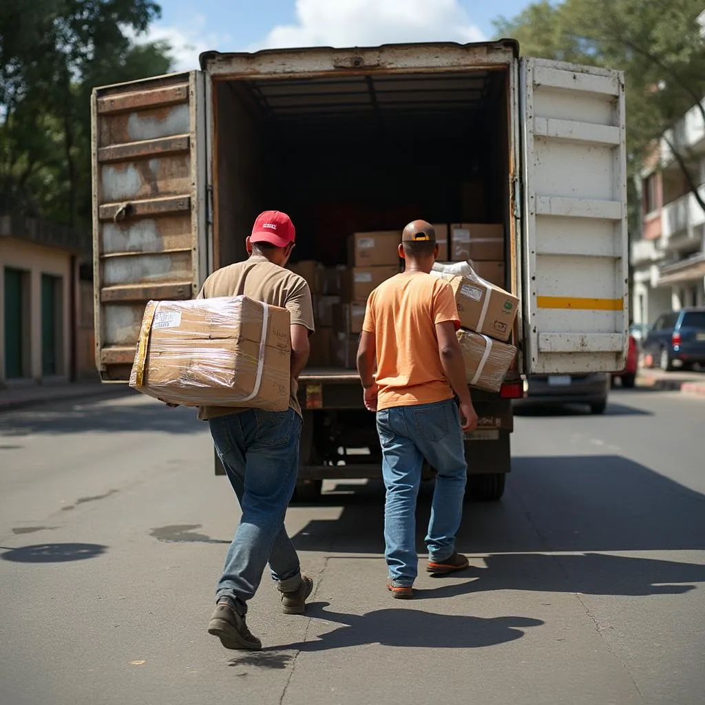 Camión con carga parcial